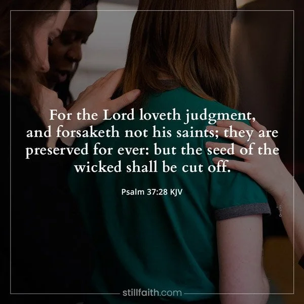 Psalm 37:28 KJV Image
