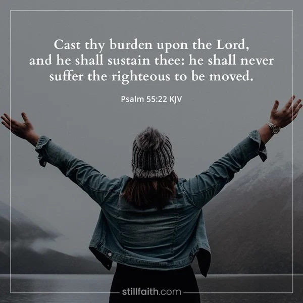 Psalm 55:22 KJV Image