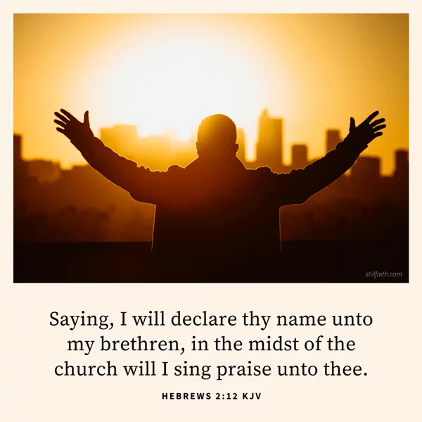 Hebrews 2:12 KJV Image