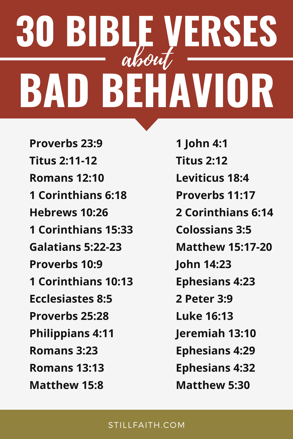 109 Bible Verses about Bad Behavior