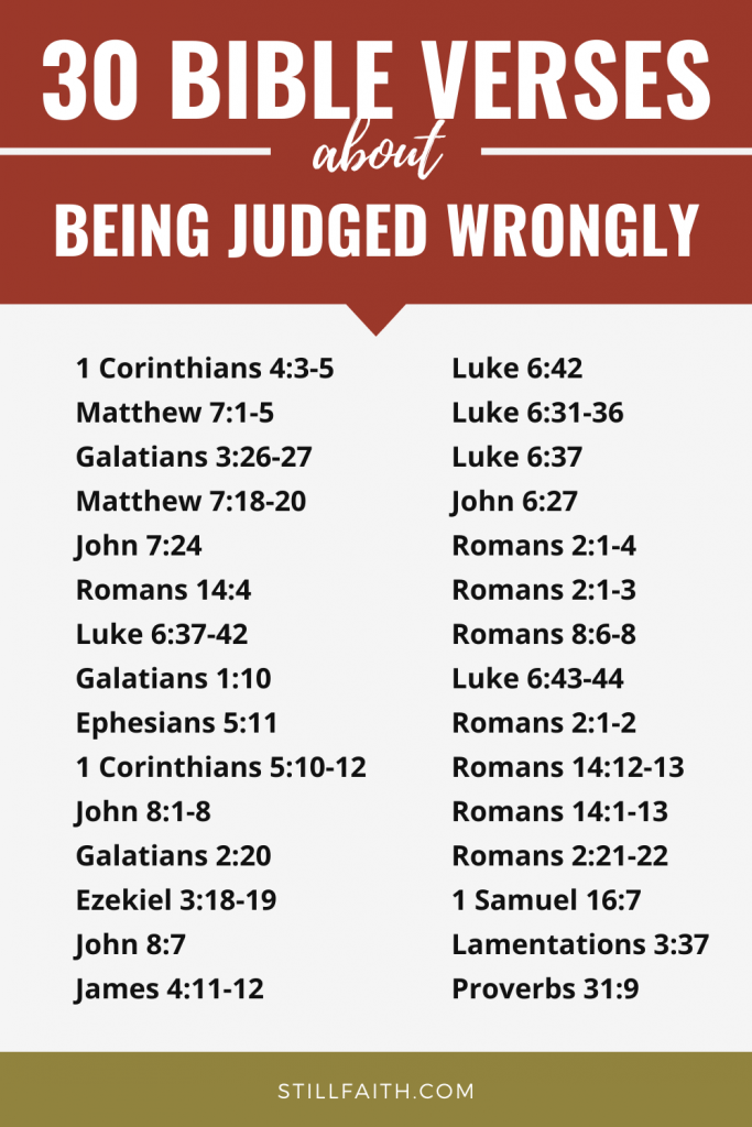 Bible Verses About Being Judged Wrongly Kjv Stillfaith