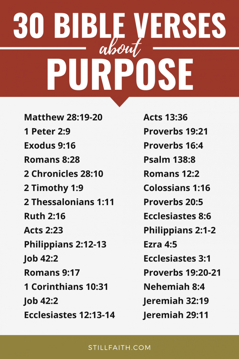 100 Bible Verses About Purpose (KJV) | StillFaith.com