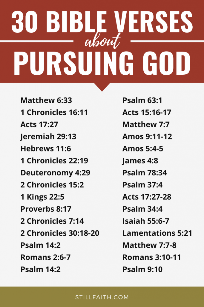 148 Bible Verses about Pursuing God