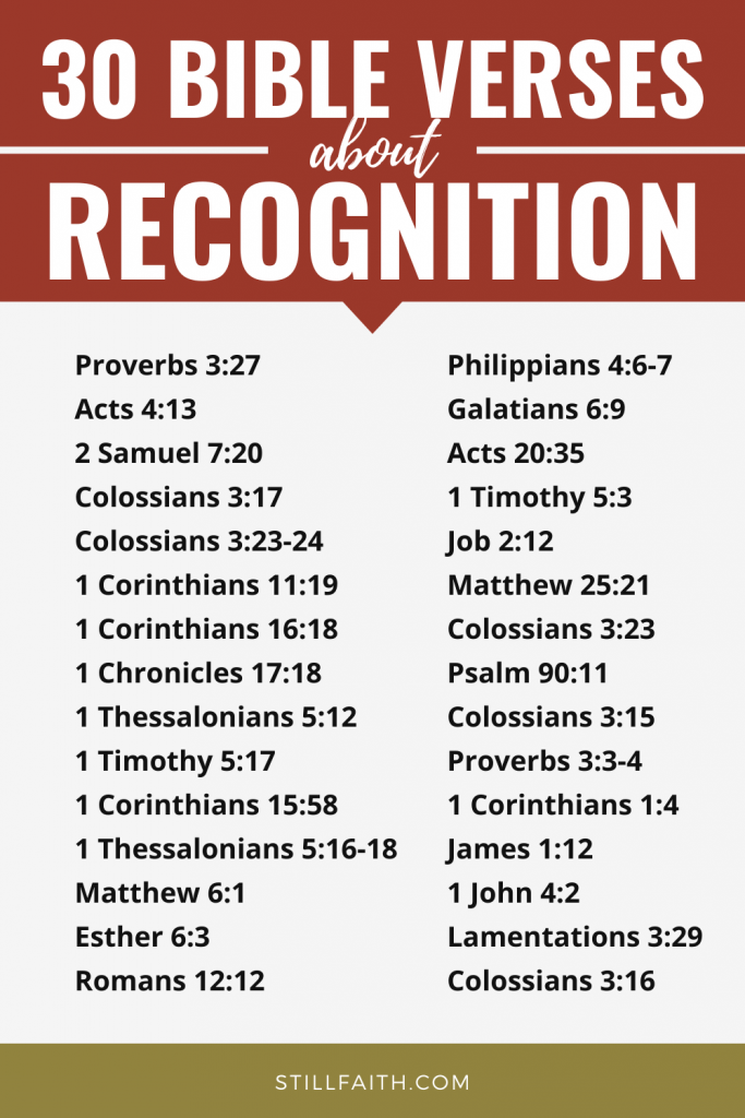 219 Bible Verses about Recognition