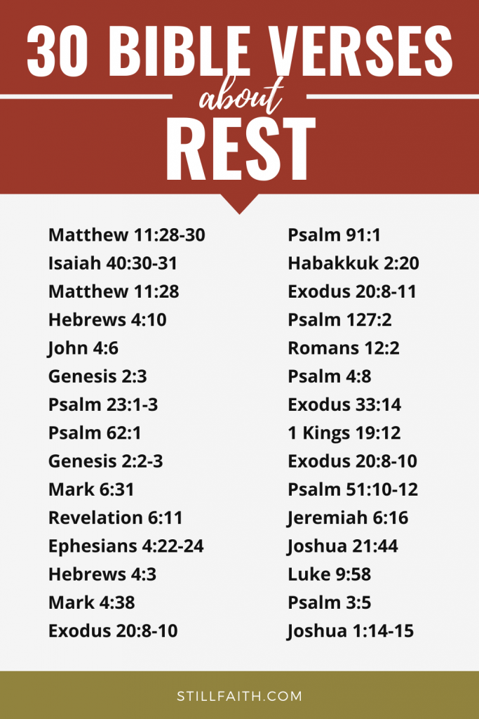 206 Bible Verses about Rest