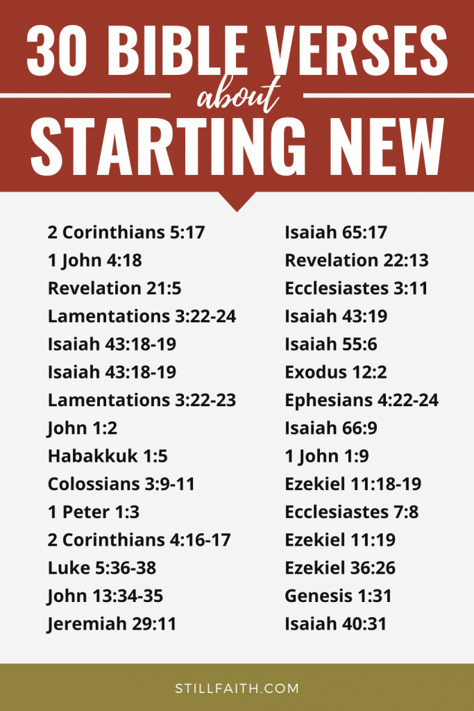 231 Bible Verses about Starting New