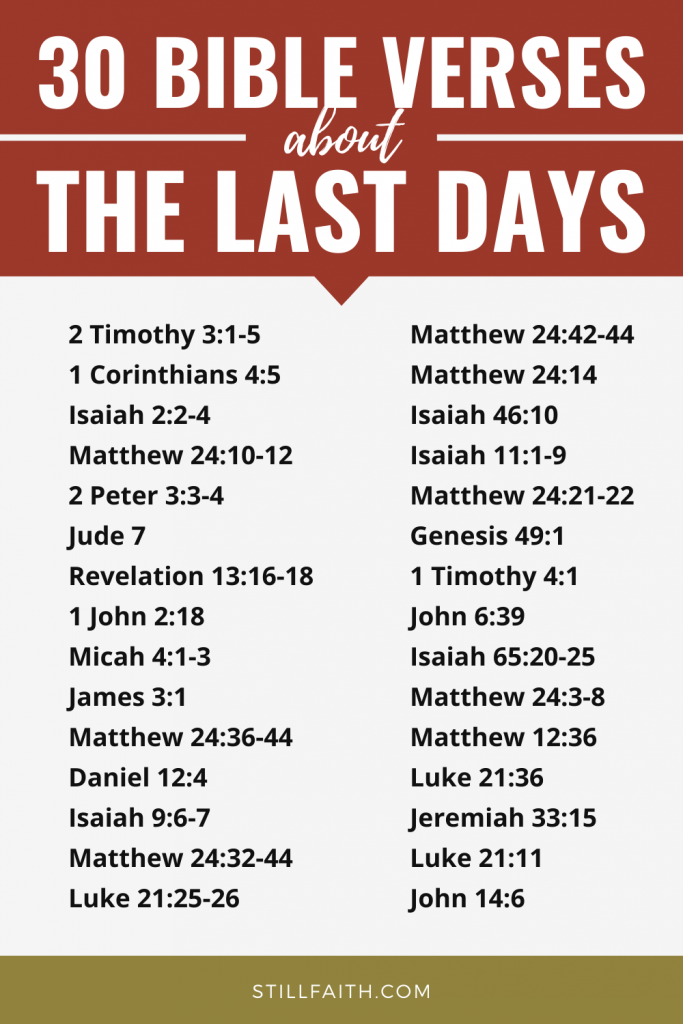 208 Bible Verses about the Last Days