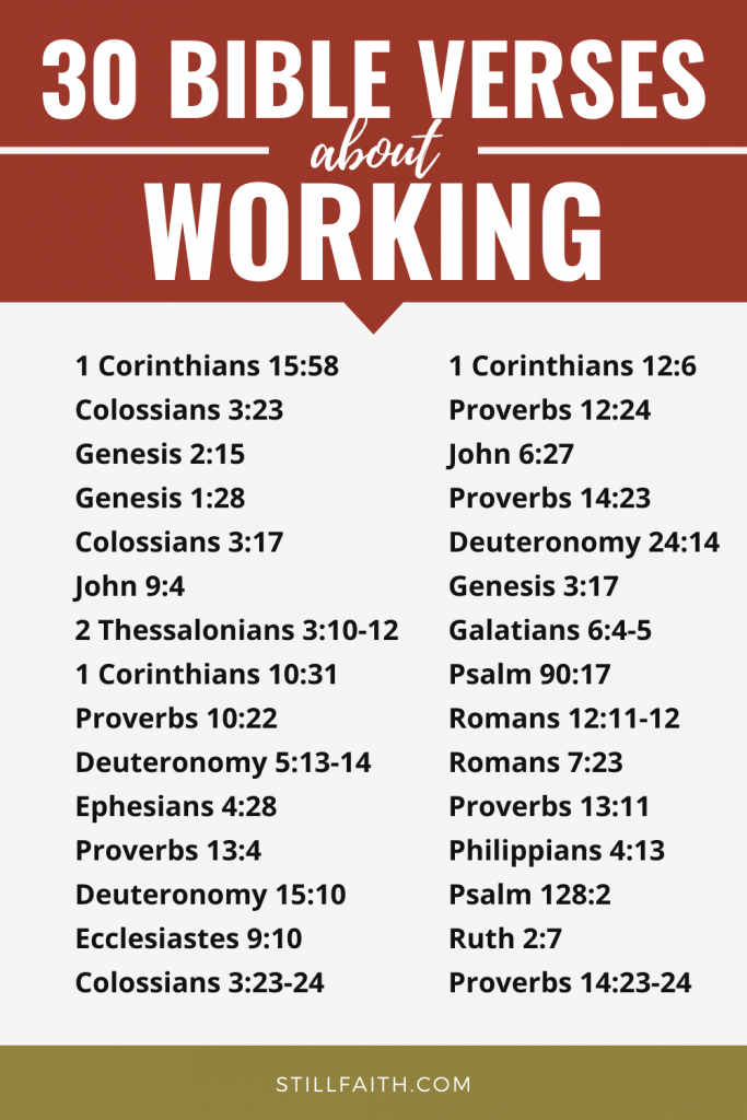 175 Bible Verses about Working