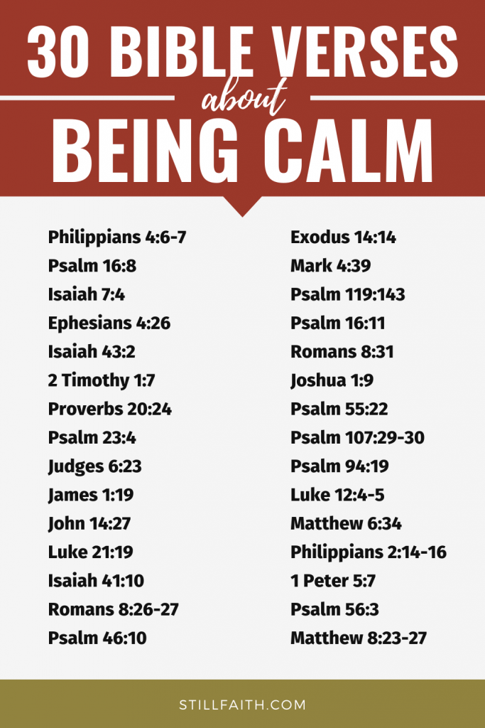 1 Bible Verses About Being Calm Kjv Stillfaith