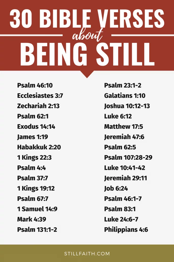 113 Bible Verses about Being Still