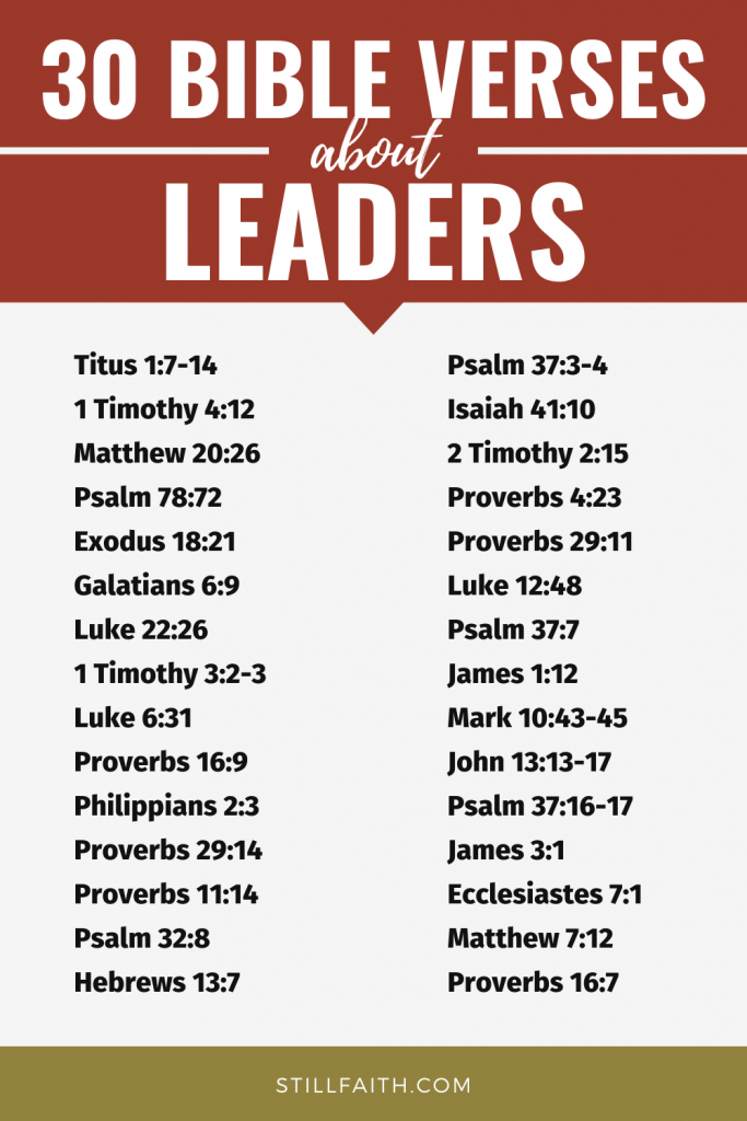 173 Bible Verses about Leaders