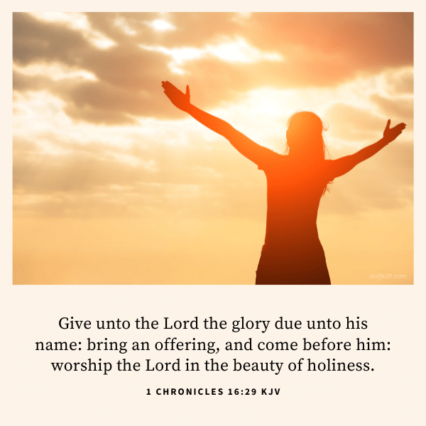 1 Chronicles 16:29 KJV Image