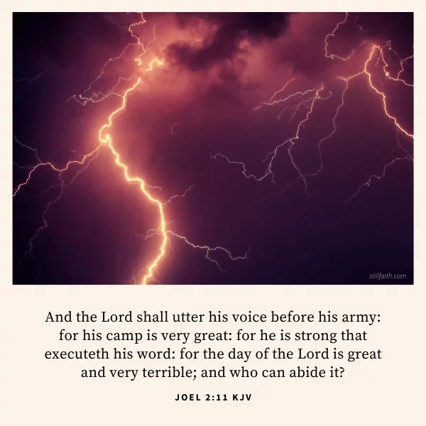 Joel 2:11 KJV Image