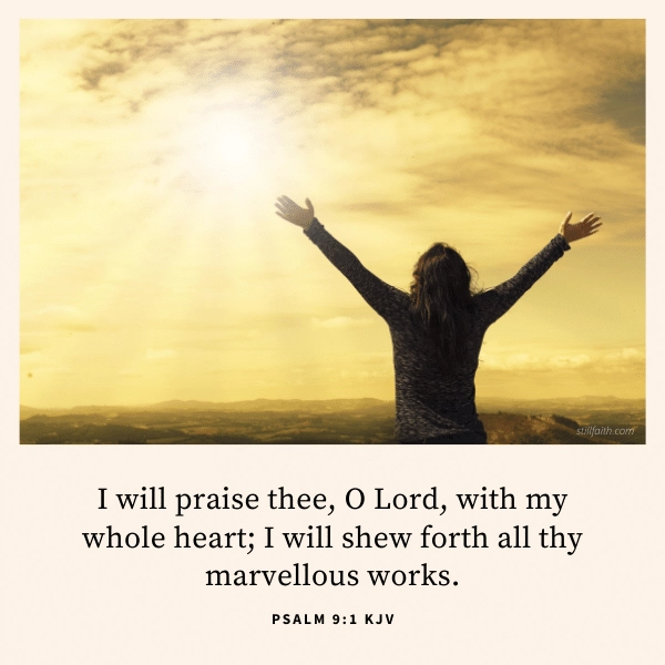 Psalm 9:1 KJV Image