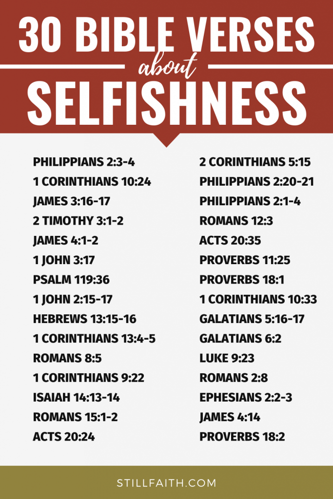 138 Bible Verses about Selfishness