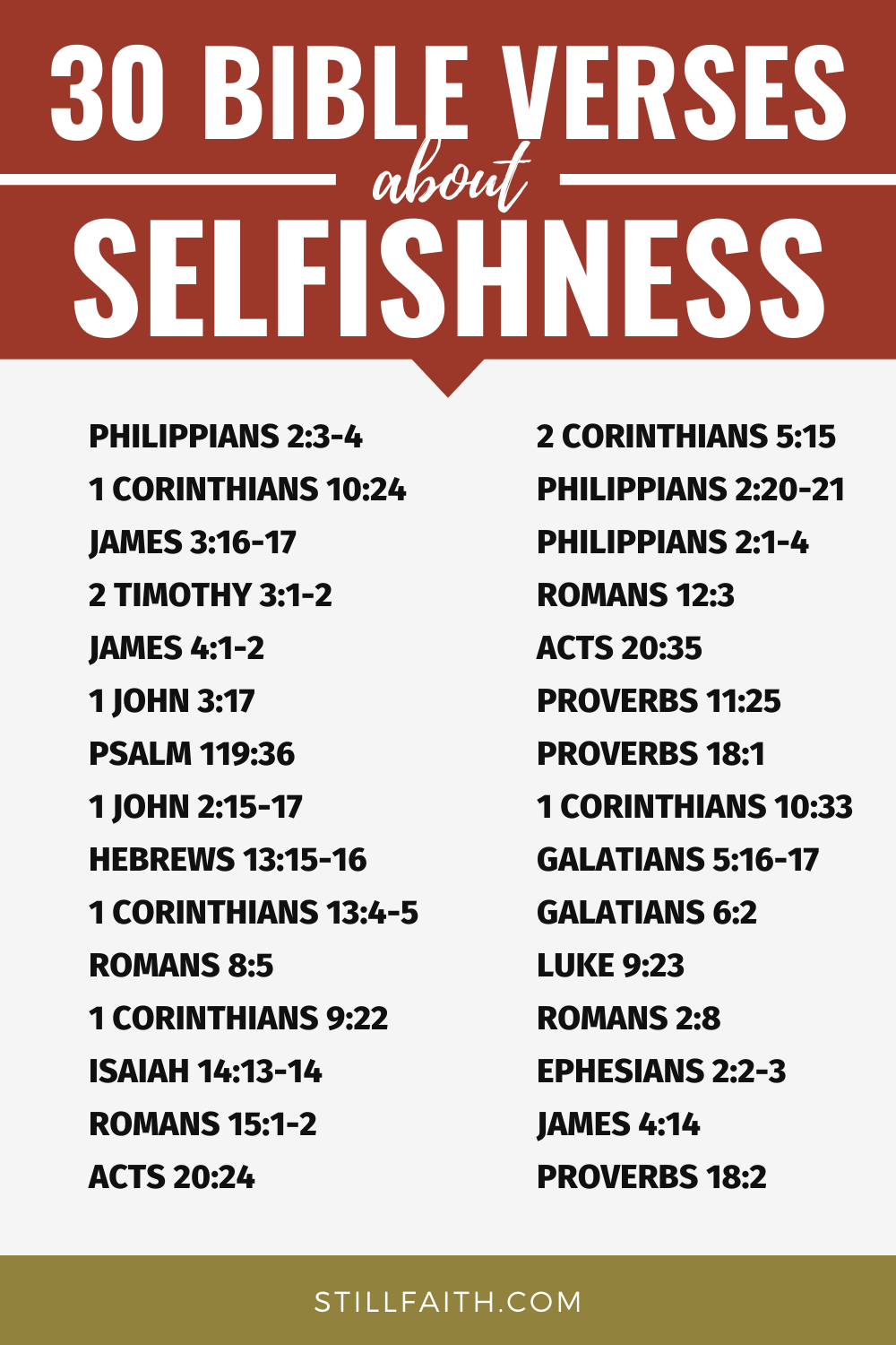Bible Verses about Selfishness