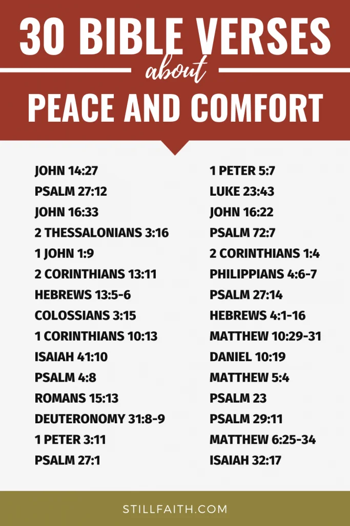 163 Bible Verses about Peace and Comfort
