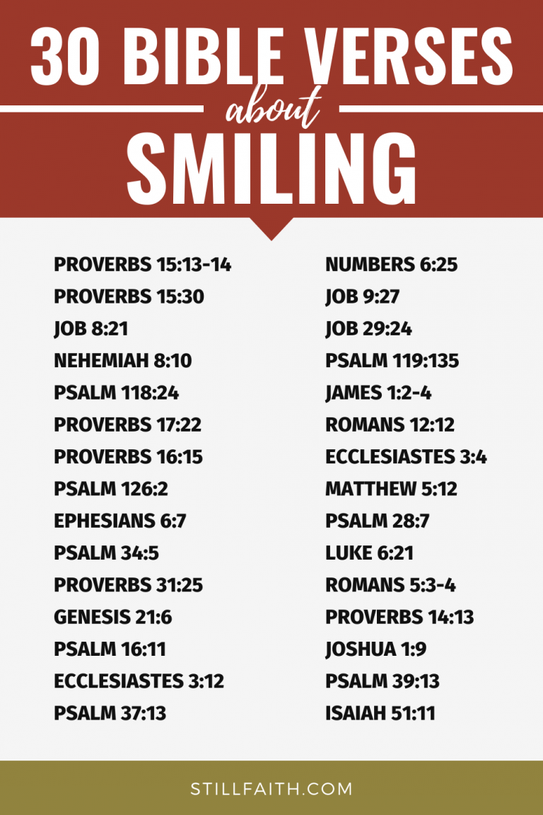 4 Bible Verses about Smiling (KJV) | StillFaith.com